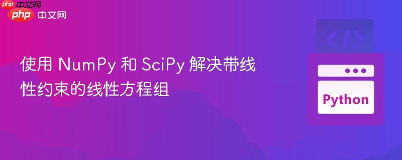 使用 numpy 和 scipy 解决带线性约束的线性方程组