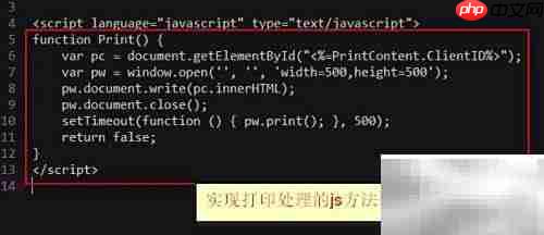 ASP打印设置技巧