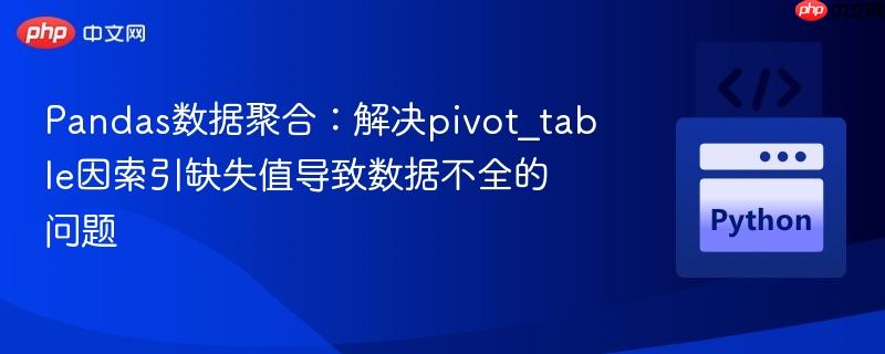 Pandas数据聚合:解决pivot_table因索引缺失值导致数据不全的问题