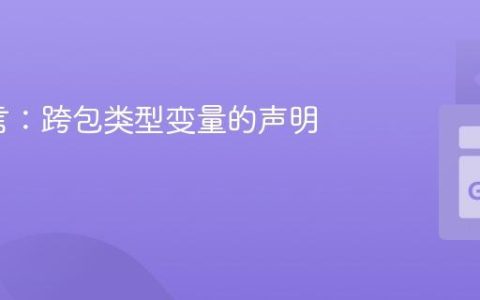 Go语言：跨包类型变量的声明与使用
