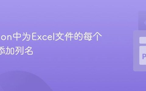 在Python中为Excel文件的每个Sheet添加列名