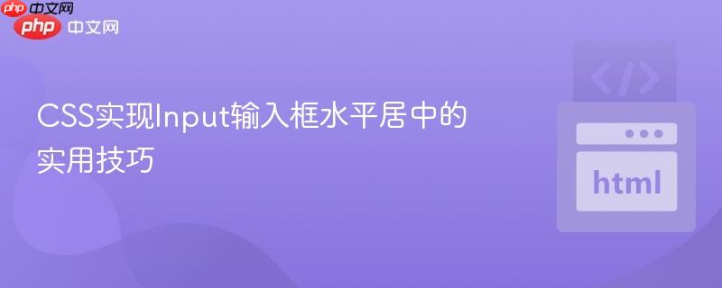 CSS实现Input输入框水平居中的实用技巧