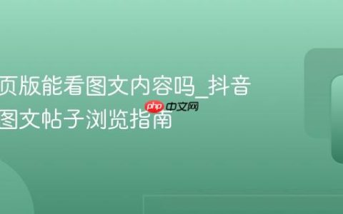 抖音网页版能看图文内容吗_抖音网页版图文帖子浏览指南