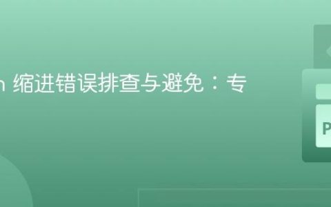 Python 缩进错误排查与避免：专业指南