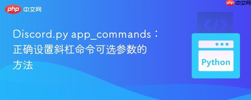 discord.py app_commands:正确设置斜杠命令可选参数的方法
