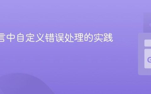 Go 语言中自定义错误处理的实践指南