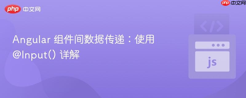 angular 组件间数据传递:使用 @input() 详解