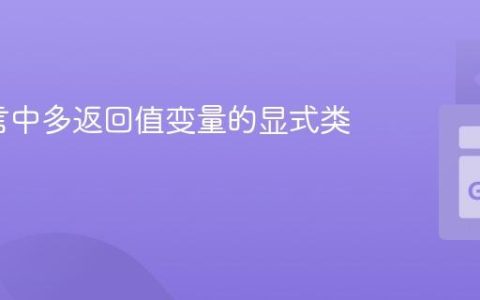 Go语言中多返回值变量的显式类型处理