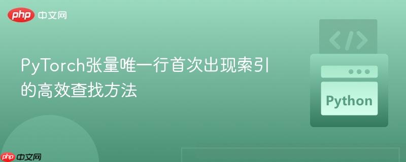 PyTorch张量唯一行首次出现索引的高效查找方法