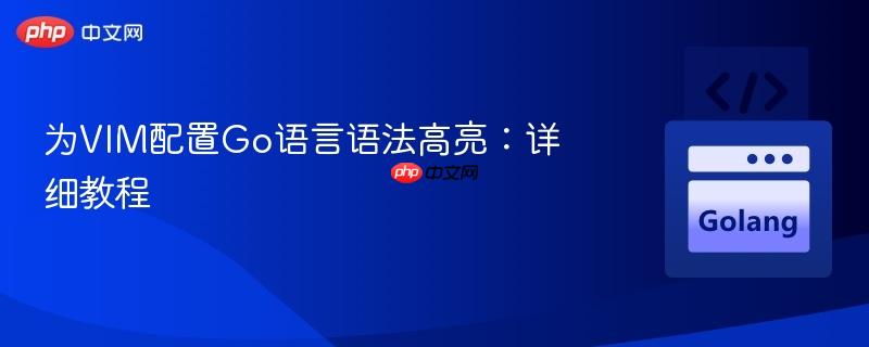 为vim配置go语言语法高亮:详细教程