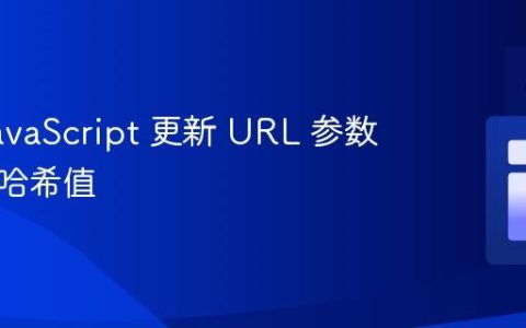 使用 JavaScript 更新 URL 参数，无需哈希值