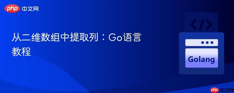 从二维数组中提取列：go语言教程