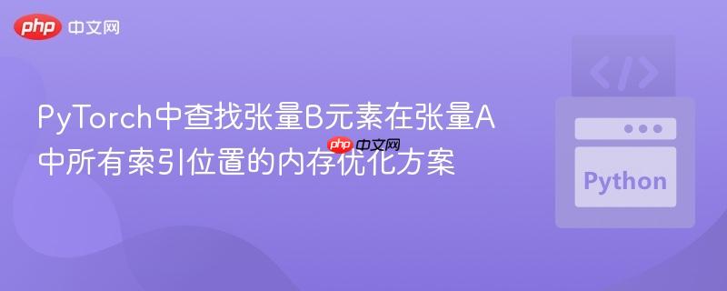 PyTorch中查找张量B元素在张量A中所有索引位置的内存优化方案