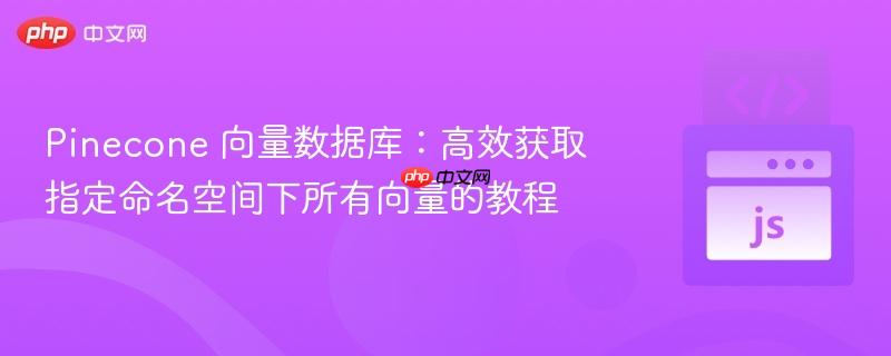 Pinecone 向量数据库:高效获取指定命名空间下所有向量的教程