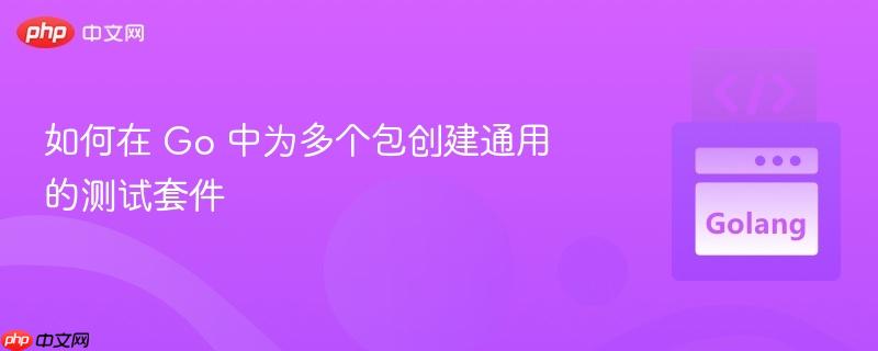 如何在 Go 中为多个包创建通用的测试套件