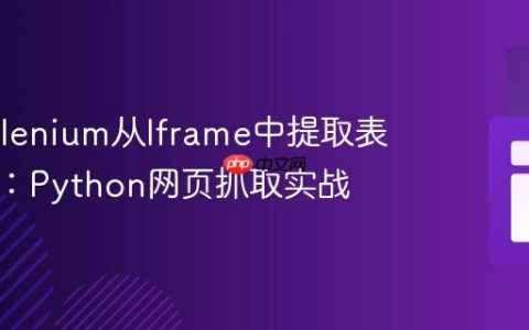 使用Selenium从Iframe中提取表单信息：Python网页抓取实战