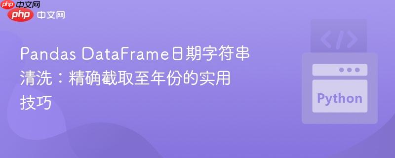 Pandas DataFrame日期字符串清洗:精确截取至年份的实用技巧