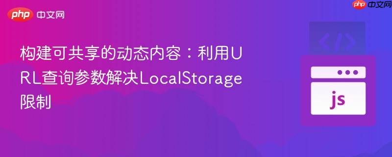 构建可共享的动态内容:利用url查询参数解决localstorage限制