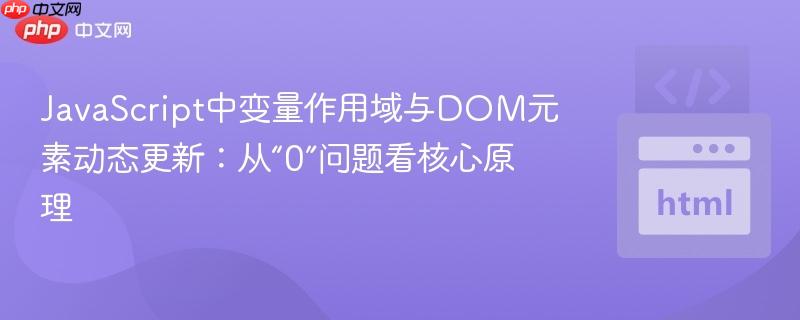 JavaScript中变量作用域与DOM元素动态更新:从“0”问题看核心原理