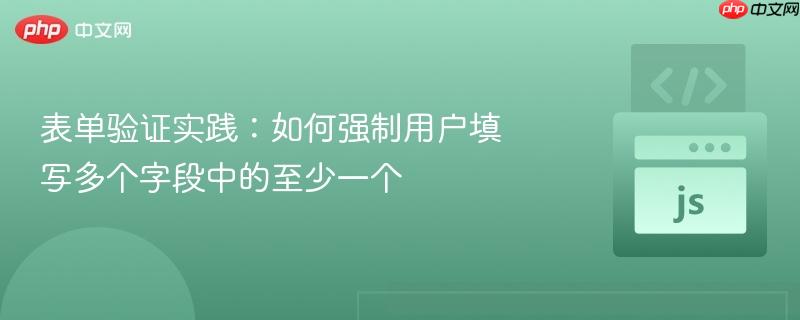 表单验证实践:如何强制用户填写多个字段中的至少一个