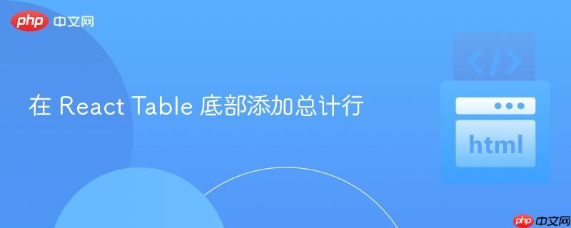 在 react table 底部添加总计行