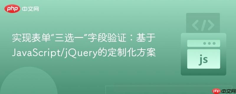 实现表单“三选一”字段验证:基于JavaScript/jQuery的定制化方案