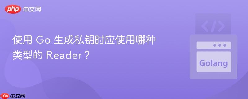 使用 go 生成私钥时应使用哪种类型的 reader?