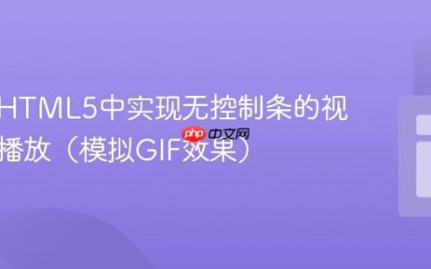 如何在HTML5中实现无控制条的视频循环播放（模拟GIF效果）