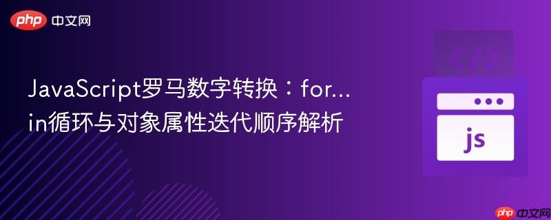 JavaScript罗马数字转换:for...in循环与对象属性迭代顺序解析