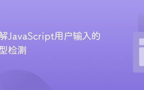 深入理解JavaScript用户输入的数据类型检测