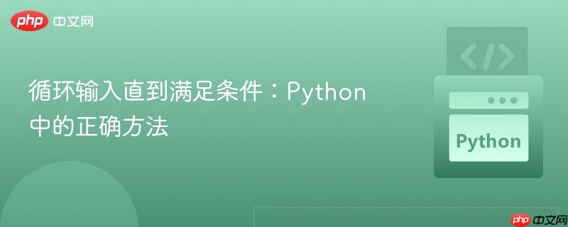 循环输入直到满足条件:python 中的正确方法
