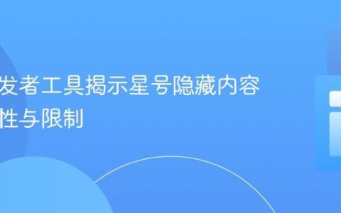 使用开发者工具揭示星号隐藏内容：可行性与限制