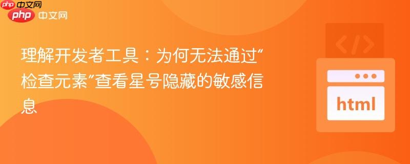 理解开发者工具:为何无法通过“检查元素”查看星号隐藏的敏感信息
