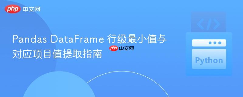 Pandas DataFrame 行级最小值与对应项目值提取指南
