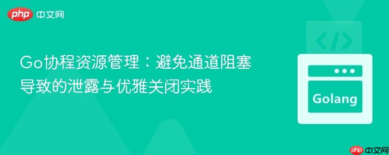go协程资源管理:避免通道阻塞导致的泄露与优雅关闭实践