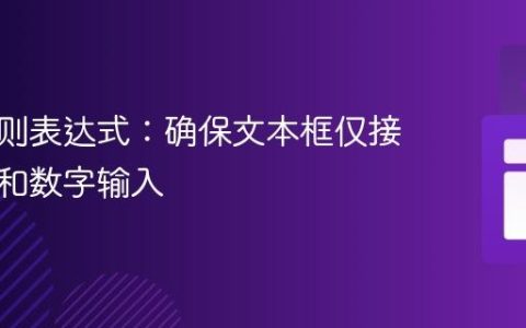 掌握正则表达式：确保文本框仅接受字母和数字输入