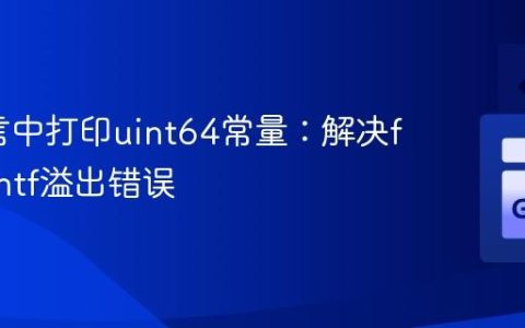 Go语言中打印uint64常量：解决fmt.Printf溢出错误
