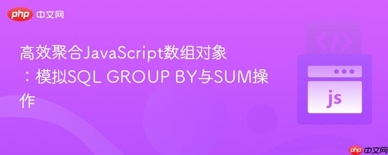 高效聚合JavaScript数组对象:模拟SQL GROUP BY与SUM操作