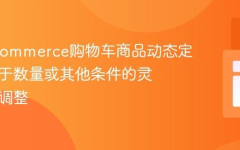 WooCommerce购物车商品动态定价：基于数量或其他条件的灵活价格调整