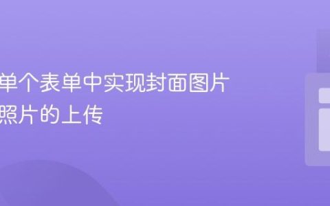 如何在单个表单中实现封面图片与多张照片的上传