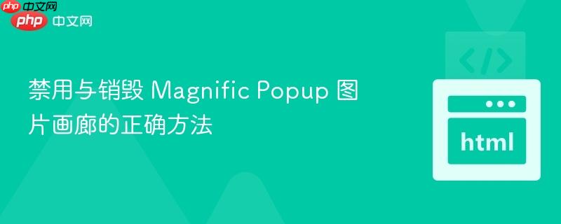 禁用与销毁 Magnific Popup 图片画廊的正确方法
