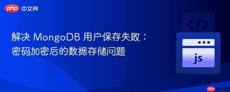 解决 mongodb 用户保存失败:密码加密后的数据存储问题