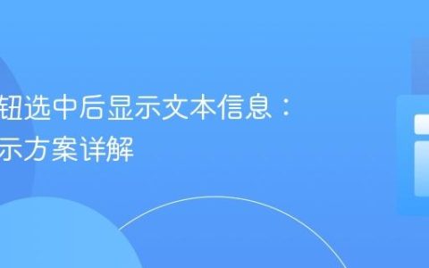 单选按钮选中后显示文本信息：水平显示方案详解