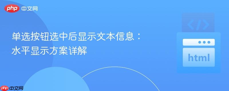 单选按钮选中后显示文本信息:水平显示方案详解