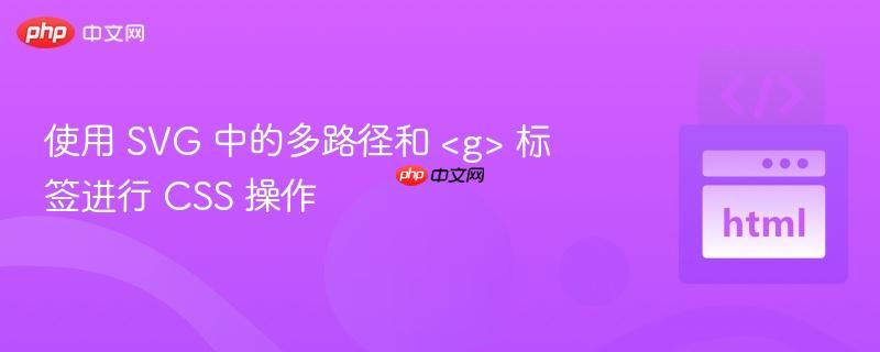 使用 SVG 中的多路径和 <g> 标签进行 CSS 操作