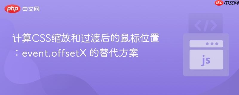 计算CSS缩放和过渡后的鼠标位置:event.offsetX 的替代方案