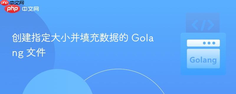 创建指定大小并填充数据的 golang 文件