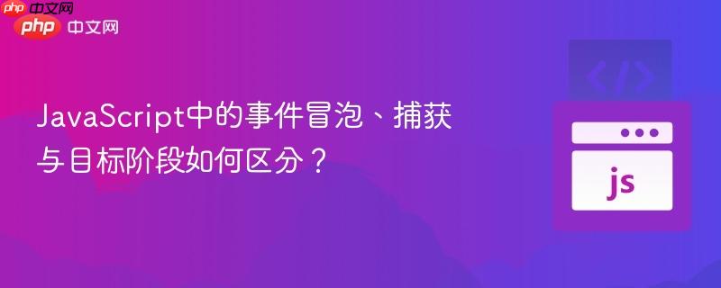 javascript中的事件冒泡、捕获与目标阶段如何区分?