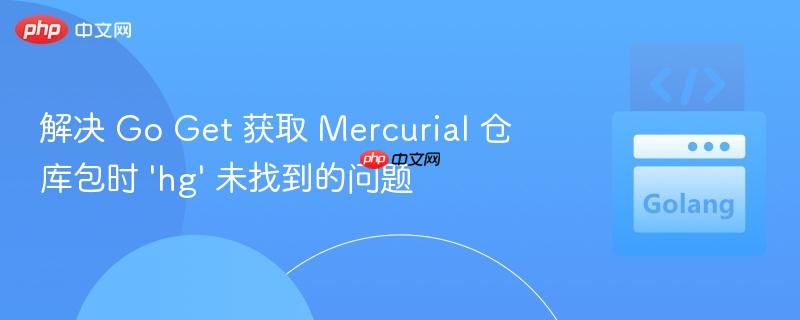 解决 Go Get 获取 Mercurial 仓库包时 'hg' 未找到的问题