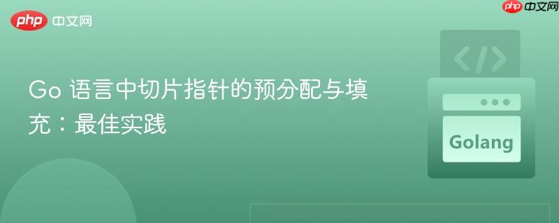 Go 语言中切片指针的预分配与填充:最佳实践